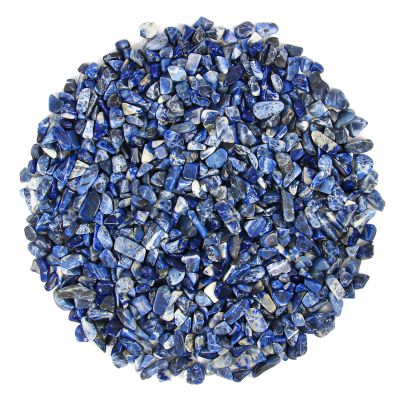 1.1lb Natural Crushed Sodalite Crystal Tumbled Chips-Sodalite Healing Crystals Chips Bulk, Crushed Crystal Gemstones for Crafts, Beautiful Package for Gift (Sodalite)