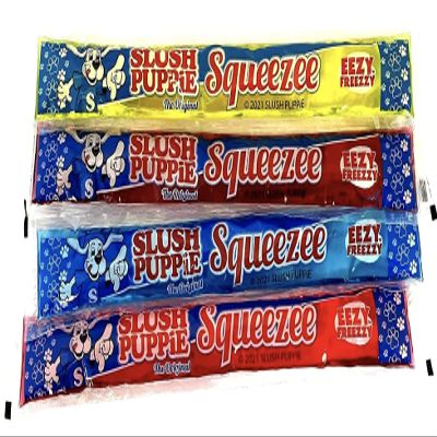 Slush Puppie Freeze Pop - The Original Squeeze Freezalicious Ice Pop Lolly - Red Cherry, Lemon& Lime, Strawberry and Blue Raspberry Ice Lollies Vegetarian, Vegan and Gluten Free (100 x 60mls)