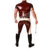 Tight-Fitting Latex Polo-Shirt Sexy Men s Latex T-Shirt (no Pants)-Pink_XXL view 4