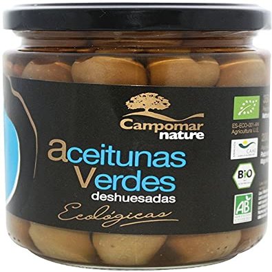 Green Olives Without Stone BIO 350 g - CAMPOMAR Nature