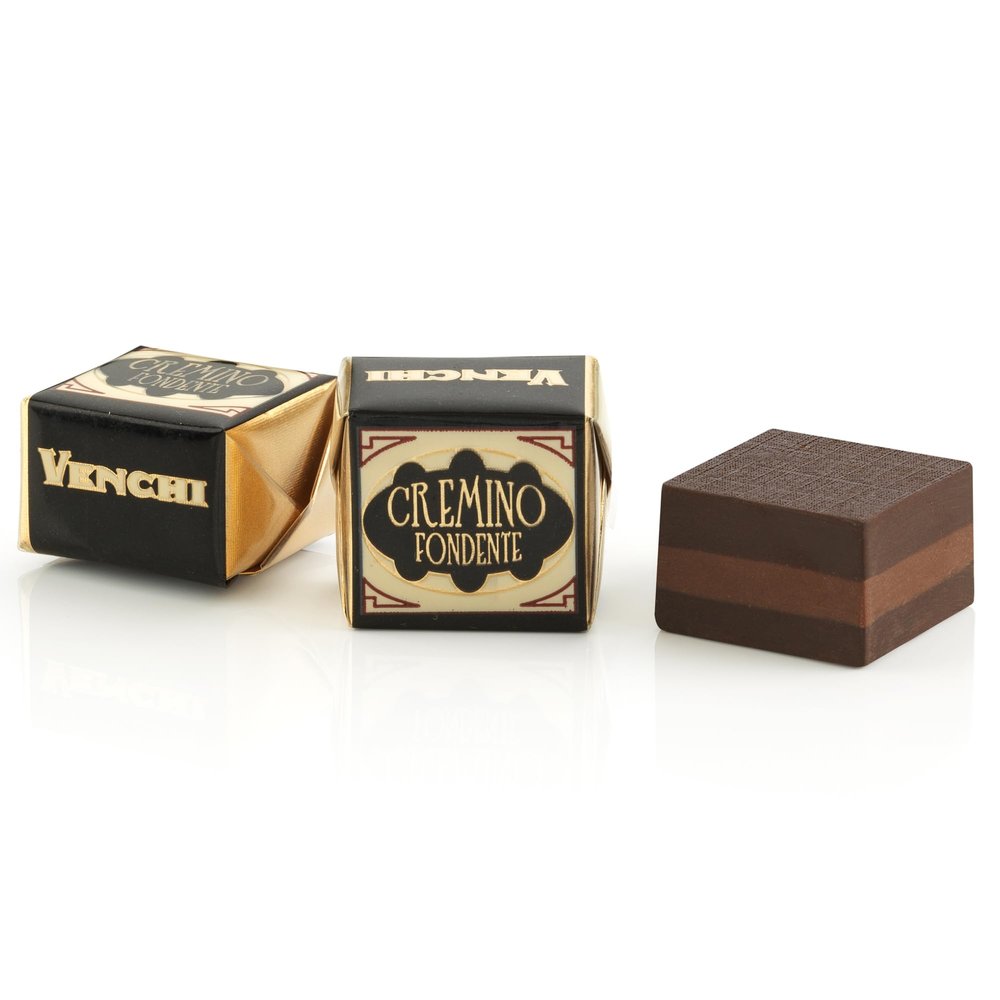 Venchi - Extra Dark Cremino Chocolates Bulk Bag, Almond and "PGI Piedmont Hazelnut", 220,4 lb, Gluten-Free, Dye-free and Preservative-Free