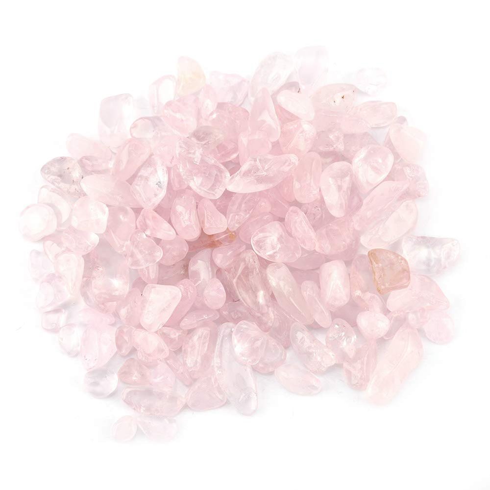 Alvinlite Chips Crystal Stone Crystal Quartz Tumbled Stone Chips Irregular Shaped Stones for Home Decorative(Pink)