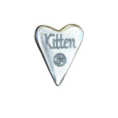BDSM Kitten Pocket Token, BDSM Token, Sub Aftercare Token, Aftercare Submissive, Handmade, in Fine Pewter, by William Sturt