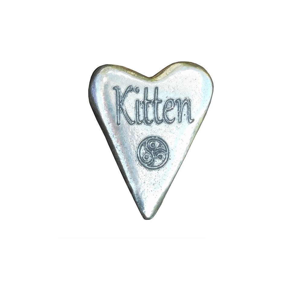 BDSM Kitten Pocket Token, BDSM Token, Sub Aftercare Token, Aftercare Submissive, Handmade, in Fine Pewter, by William Sturt