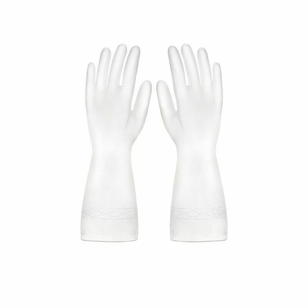 ausuky Kitchen Dish Washing Gloves Household Rubber Cleaning Comfortable Thin Clean New (Solid color,L)