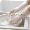 ausuky Kitchen Dish Washing Gloves Household Rubber Cleaning Comfortable Thin Clean New (Solid color,L) view 2