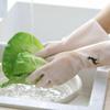 ausuky Kitchen Dish Washing Gloves Household Rubber Cleaning Comfortable Thin Clean New (Solid color,L) view 3
