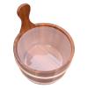 AIZYR Sauna Wooden Bucket and Ladle Kit - Handmade Sauna Spa Accessory with Plastic Liner for Family Sauna Bath view 2