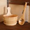 AIZYR Sauna Bucket with Ladle/Plastic Liner - Handmade Wooden Sauna Bucket Sauna Spa Accessory for Steam Room view 2