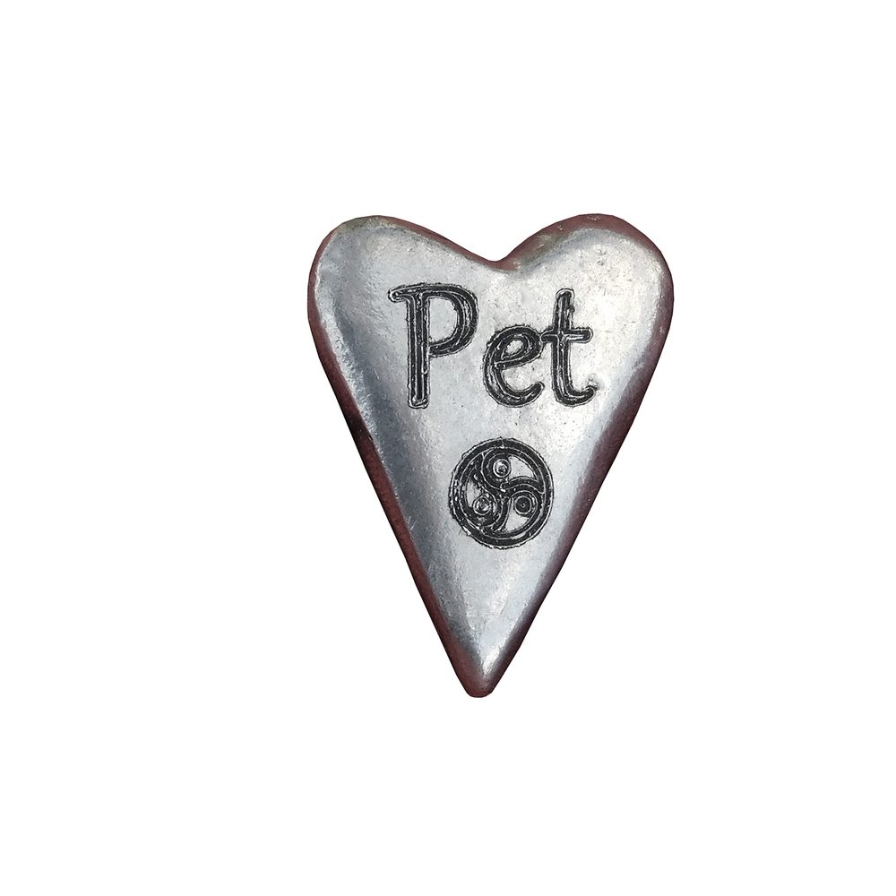 "BDSM Token, Submissive Pocket Token with the word ""Pet"", Aftercare Token, Handmade in Fine Pewter"