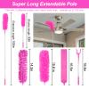 15PCS Microfiber Feather Duster Set Bendable & Washable with 100-inch Extension Pole Dusters for Cleaning High Ceiling Fan, Blinds, Cars, Furniture, Cleaning Tools Kit for Women view 2