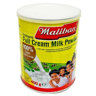 MALIBAN INSTANT FULL CREAM MILK POWDER 400g TIN 100% COW'S MILK