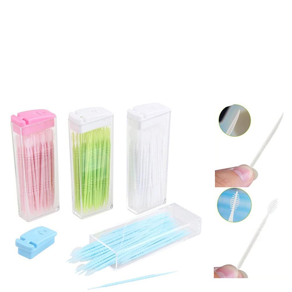5boxes 2 in 1 Multifunction Dental Oral Care Hygiene Plastic Teeth Toothpick