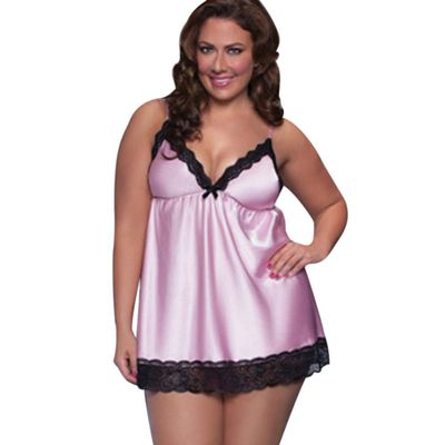 Women's Erotic Lingerie Sets Sexy Lace Underwear Sleepwear-Pink_XL