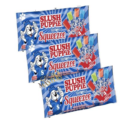 The Original Squeezee Freeze Pops Ice Lolly Poles - 3 X (10 x 60mls) Red Cherry, Lemon &Lime, Strawberry And Blue Raspberry - Vegetarian, Vegan And Gluten Free - 30 Total
