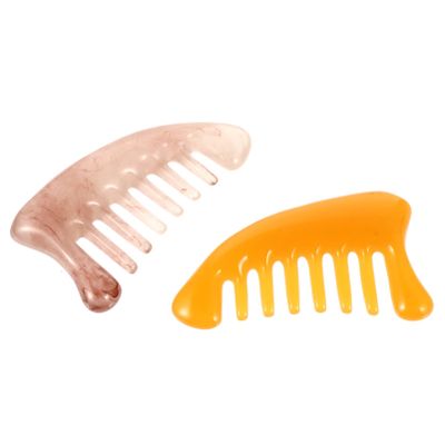 EXCEART 2pcs Guasha Board Massage Tool Resin Scraping Combs for Scalp Body Muscle Relaxation Comfortable Skin Care Easy to Use
