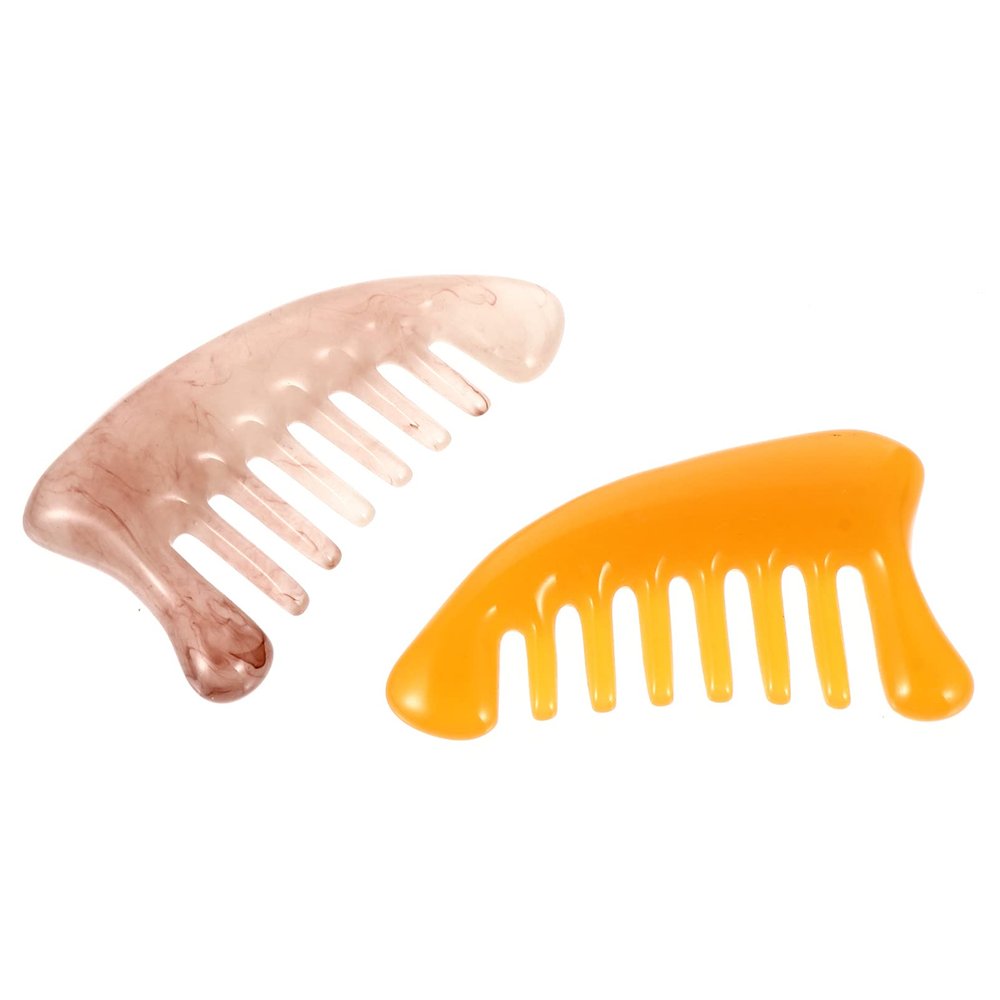 EXCEART 2pcs Guasha Board Massage Tool Resin Scraping Combs for Scalp Body Muscle Relaxation Comfortable Skin Care Easy to Use