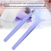 2Pcs Nail Art Tweezers, Stainless Steel Straight and Curved Tip Tweezers False Eyelash Extension Tweezers(Purple) view 2