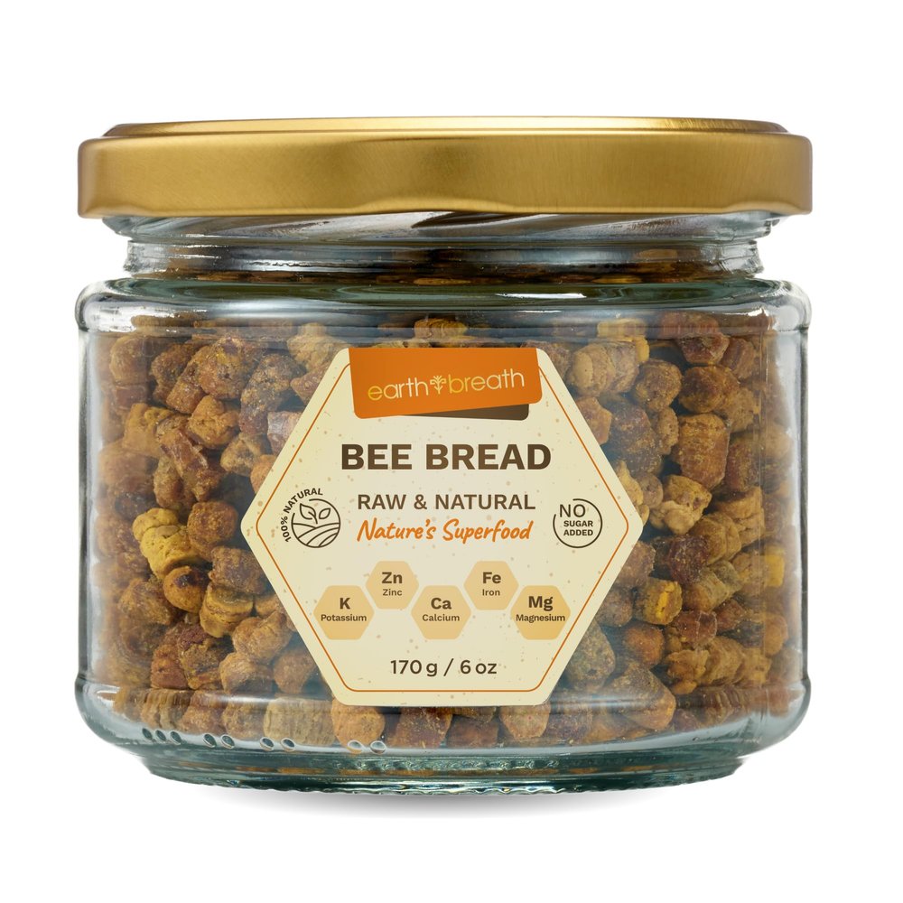 Earthbreath Bee Bread - 170g Pure Raw Natural Perga/Ambrosia | Naturally Fermented Bee Pollen Provides Immunity Support | Beebread Free from Any Artificial Additives