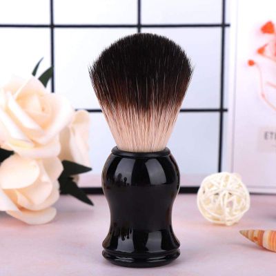 Beard Brush Beard Cleaning Brush, Barber Brush Portable Delicate Handle Shaving Brush, Excellent Barber Brush Home Use for Salon Use Nylon Imitation Black Four-Way
