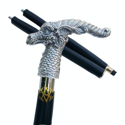 Victorian Walking Stick Brass Dragon Metal Handle Genuine Rosewood Cane Stick Fathers Day Card