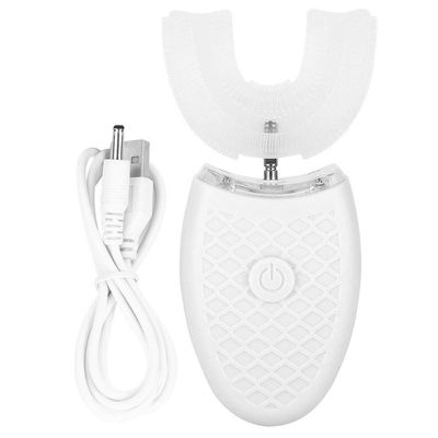 Adult U-Shaped Electric Sonic Toothbrush, Ultrasonic Silicone Brush Head (White)