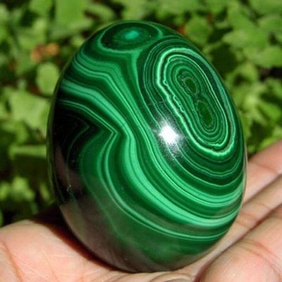 1pcs 70 Natural Dark Green Malachite Crystal Gemstone Egg Sphere Ball
