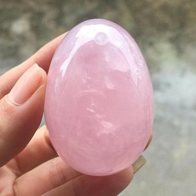 120gNatural Pink Rose Quartz Egg-Shaped Magic Crystal Ball Sphere Gemstone