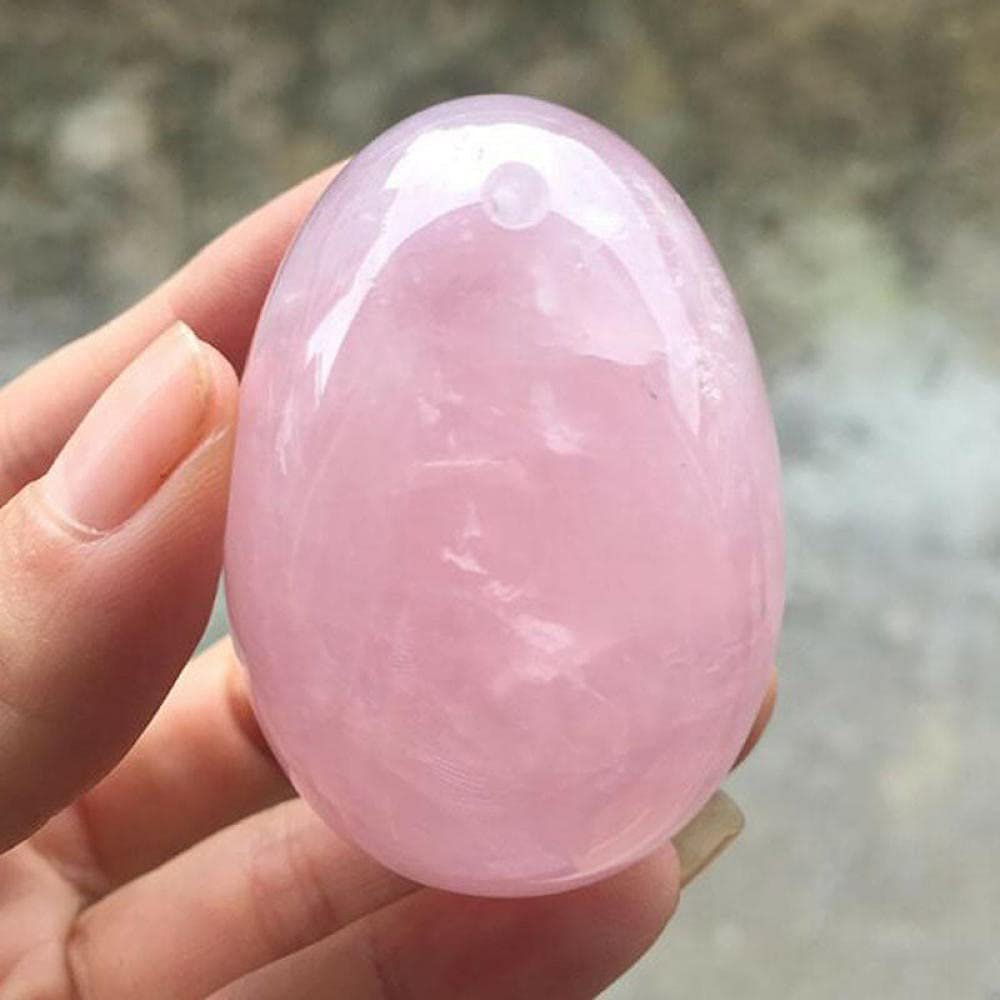 120gNatural Pink Rose Quartz Egg-Shaped Magic Crystal Ball Sphere Gemstone