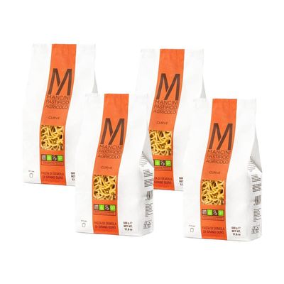 Mancini Pastificio Agricolo - Authentic Italian Pasta - Curve - 4 x 500 g (17.6 oz)