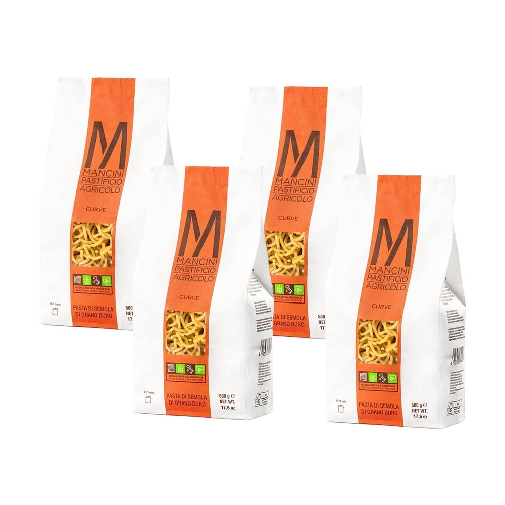 Mancini Pastificio Agricolo - Authentic Italian Pasta - Curve - 4 x 500 g (17.6 oz)