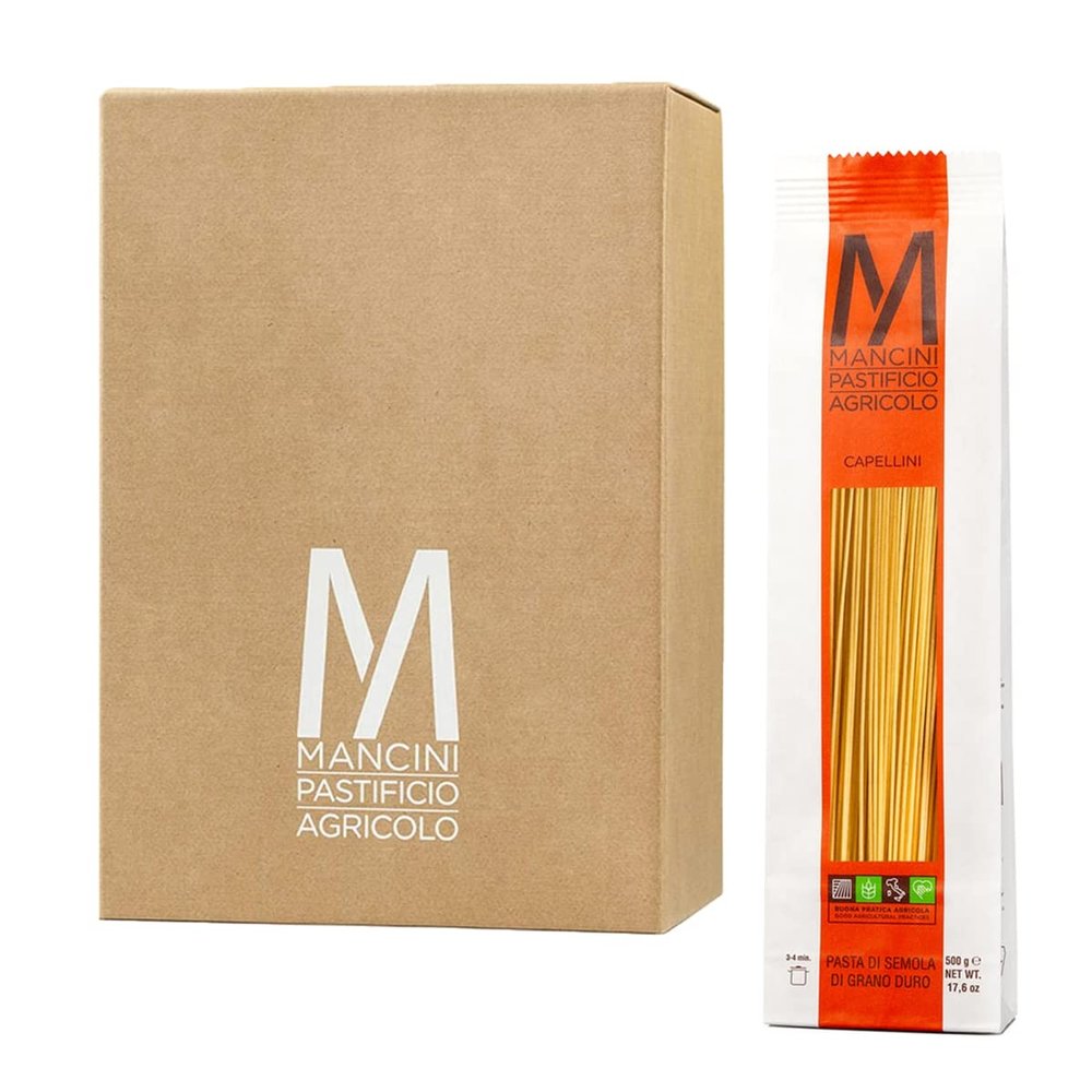 Mancini Pastificio Agricolo - Authentic Italian Pasta - Capellini - 12 x 500 g (17.6 oz)