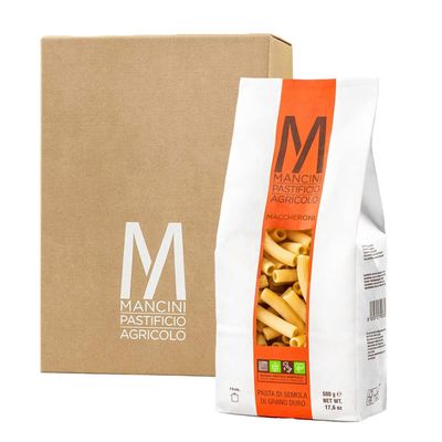 Mancini Pastificio Agricolo - Authentic Italian Pasta - Maccheroni - 12 x 500 g (17.6 oz)