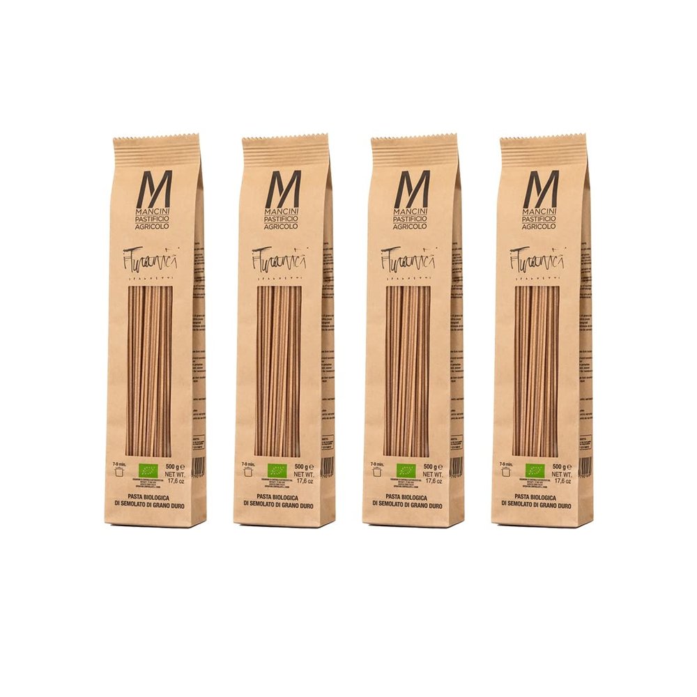 Mancini Pastificio Agricolo - Authentic Italian Turanicum Wheat Pasta - Spaghetti - 4 x 500 g (17.6 oz)