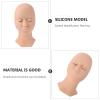 1pc Human Head Eyelashes Teaching De Para Gelatinas Braid Wig Silicone Mold Face Silicone Eyelash Head Stand Detachable Head Mold Training Head Model Mannequin Mold view 2