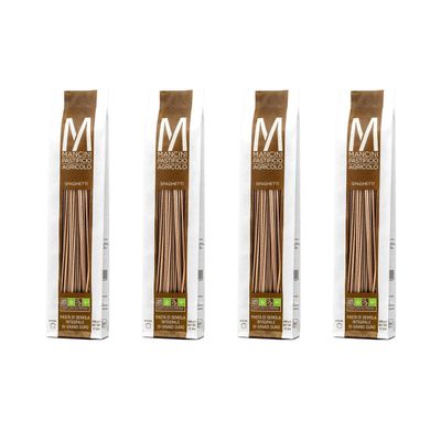 Mancini Pastificio Agricolo - Authentic Italian Whole Wheat Pasta - Spaghetti - 4 x 500 g (17.6 oz)