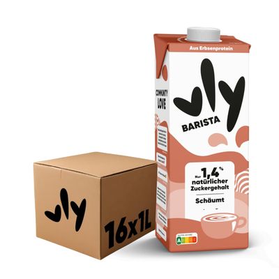 vly - The delicious creamy Milk substitute made of Pea Protein + Calcium | Vegan Milk Alternative BARISTA to foam for Coffee | Protein & Little Sugar, Pea Protein Drink Pea Protein Drink