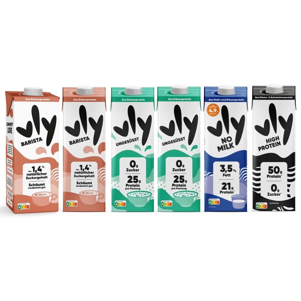 vly  A Creamy Delicious Pea-Protein + Calcium Milk Alternative | TASTER PACK: Vegan Option for Coffee Muesli Shakes | High-Protein & Low Sugar Plant-based Optimal Healthy Substitute Drink