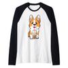 Boba Milk Tea Corgi Dog Puppy Lover Kawaii Japanese Anime Raglan Baseball Tee view 1
