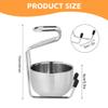 Happyupcity Shaving Brush Stand with Bowl Stainless Steel Shaving Brush Stand Holder Razor Bowl Grooming Set Male Facial Cleaning Tools (Silver) view 2