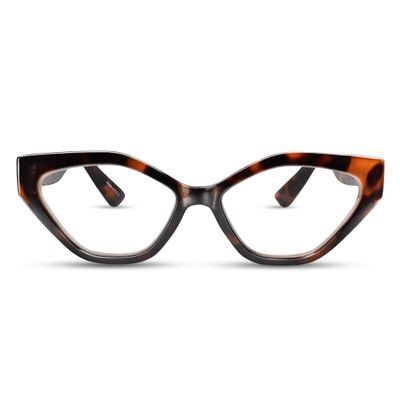 2SeeLife Oversized TR-90 Cat Eye Reading Glasses for Women Medium-Wide Fit, Sturdy Frame, Premium Geometric Readers, Brown Tortoise, +2.50
