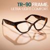2SeeLife Oversized TR-90 Cat Eye Reading Glasses for Women Medium-Wide Fit, Sturdy Frame, Premium Geometric Readers, Brown Tortoise, +2.50 view 4