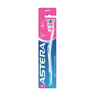 Astera Active3 Soft Toothbrush, Multicoloured