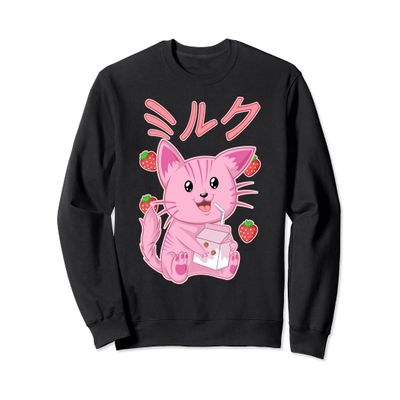 Japanese Anime Otaku Strawberry Milkshake Clothes Sweatshirt