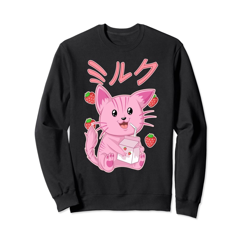 Japanese Anime Otaku Strawberry Milkshake Clothes Sweatshirt