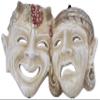 Mask Comedy and Tragedy Happy Sad Greek Theater Symbol Wall Dcor Cast Stone view 1