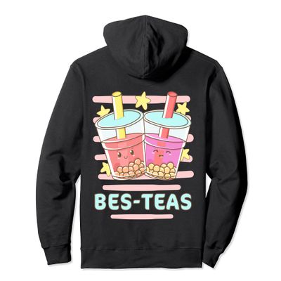 Kawaii Boba Bes-Teas, Besties Best Friends Bubble Tea Pullover Hoodie