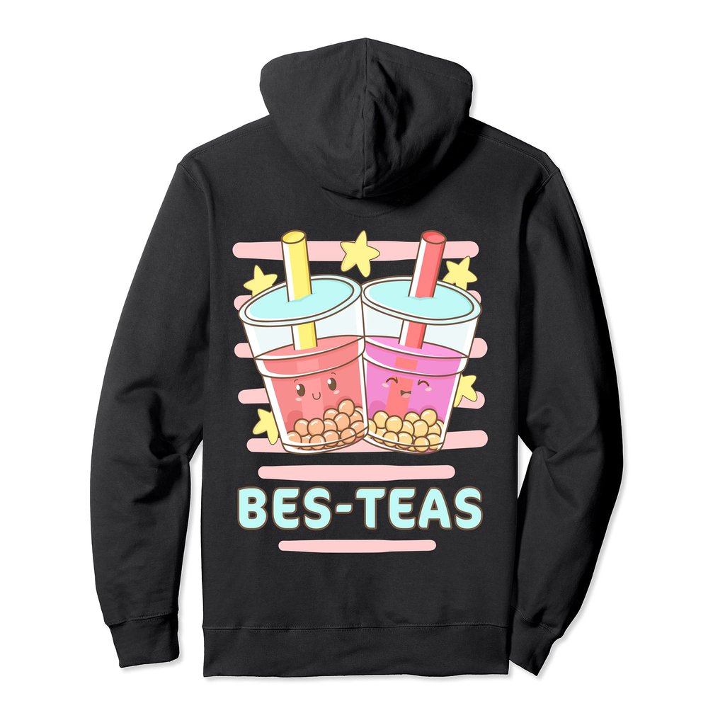 Kawaii Boba Bes-Teas, Besties Best Friends Bubble Tea Pullover Hoodie