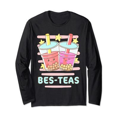 Kawaii Boba Bes-Teas, Besties Best Friends Bubble Tea Long Sleeve T-Shirt