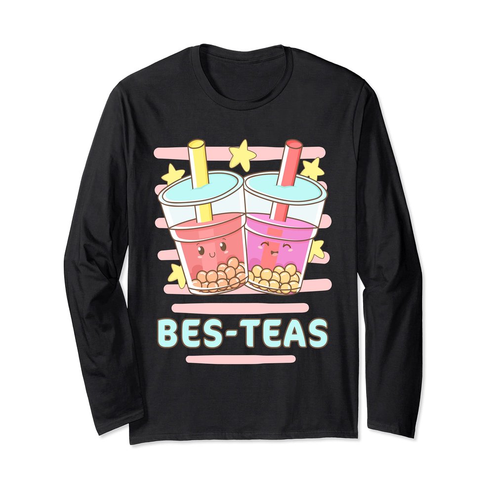 Kawaii Boba Bes-Teas, Besties Best Friends Bubble Tea Long Sleeve T-Shirt